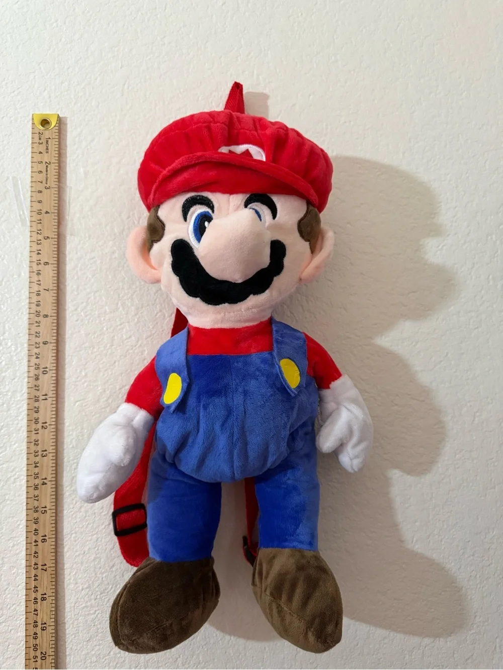 Classic Red & Blue Mario Plush Backpack - Kids Toy